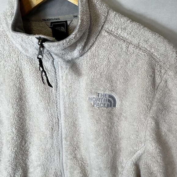 The North Face Osito Women's Off-White Plush Fleece Zip Front Jacket Size L - Picture 4 of 14